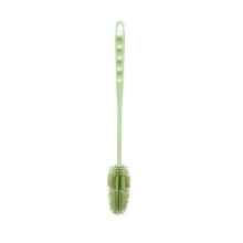 Spazzola per bottiglie con manico lungo, ergonomica e profonda, ideale per la pulizia di bottiglie d'acqua, bicchieri, teiere e vasi – Verde