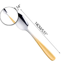 Soup Spoon, Stainless Steel Table Spoon, Round Dessert Spoons, Dinner Spoon for Cereal, Porridge, Yogurt, Dishwasher Safe