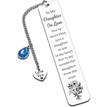 Daughter-in-Law Wedding Bookmark Gifts – Compatible with Something Blue Tradition, Valentine's & Mother-in-Law Gifts