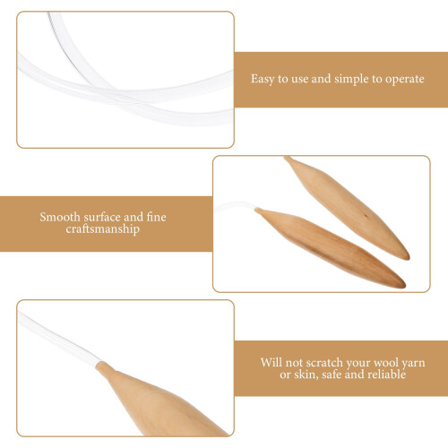 Knitting Needle Multi 1Pcs 80X2.5Cm 20Mm Wood 2