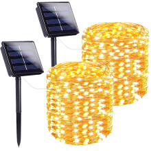 Luci natalizie solari da esterno 72FT200LED, filo di rame impermeabile, 8 modalità, compatibili con decorazioni per giardino/albero.