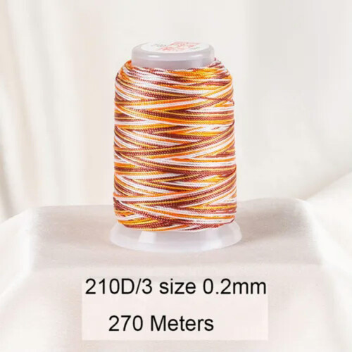 One Spool Variegated Polyester Sewing Embroidery Thread String 210D/3-8#