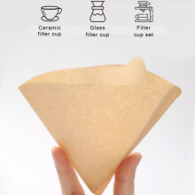 Kumdkd 50-Pack Unbleached Coffee Filters #4 Cone - Thickened Fan-Fold Paper for Pour Over/Drip Makers (Chemex/Hario Compatible)