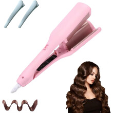2PC Hair Styling Tool with Negative Ionic Tech, 4-Gear Double-Sided French Curling Iron, Adjustable Temp for Smooth, Long-Lasting Waves