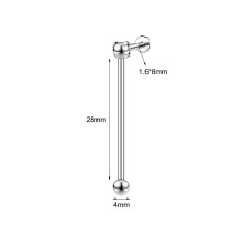 1 Pc 14g Stainless Steel Industrial Barbell Earring Helix Conch Piercing Jewelry-Style 2-28mm