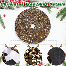 Upgraded Christmas Tree Bottom Decoration Apron Sequin Christmas Tree Skirt Glitter Tree Skirt For Xmas Holiday Party Decor V
