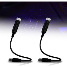 Emrefashion Mini LED Starry Night Ceiling Projection Lamp, Car & Home USB Night Light – 2-in-1 (2pcs), compatible with USB power