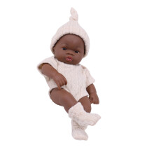 7.48" Realistic Vinyl Newborn Baby Doll with Clothes & Pacifier, Soft Lifelike Reborn Doll for Kids, Adjustable Limbs – Compatible with Gift Use