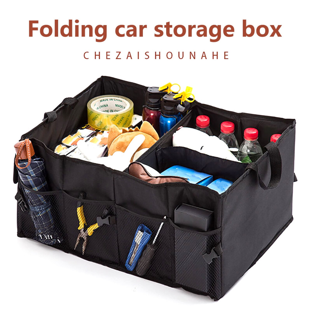Car Trunk Backseat Organizer With Adjustable Straps, Foldable Cargo Net & Collapsible Snack Bins Â Compatible With Suv, Sedan 9044386941770