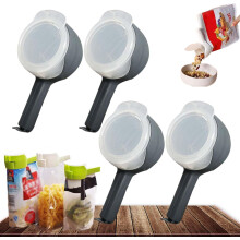 Upgraded Bag Clips with Pour Spout, Reusable Snack Clips for Easy Pouring & Freshness – Compatible with Standard Bags