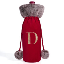 Burlap Wine Bags with Drawstring, 26-Letter Design, Reusable for Weddings, Parties, Blind Tastings, Christmas – Compatible with Standard Bottles