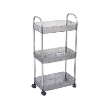 Multi-Layer Transparent Plastic Storage Rack with Movable Trolley – Kitchen, Bathroom & Living Room Organization Solution