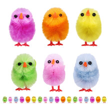 Pollitos de peluche de Pascua, colores surtidos para la decoración del hogar, 24 mini pollitos de peluche.
