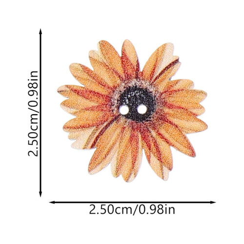 Sunflower Buttons Crafting Decorative 50 Pcs 1