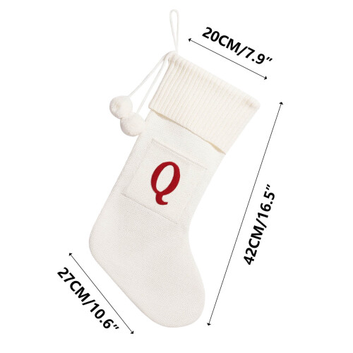 Chaussettes de Noël blanches avec initiales brodées, 26 2