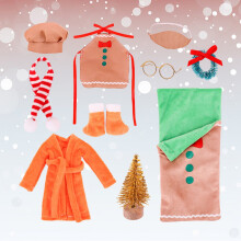 11-Piece Christmas Doll Accessories Set with Pajamas, Sleeping Bag & Tree Wreath - Fits 12" Dolls, Roleplay Costume Decor Multicolor