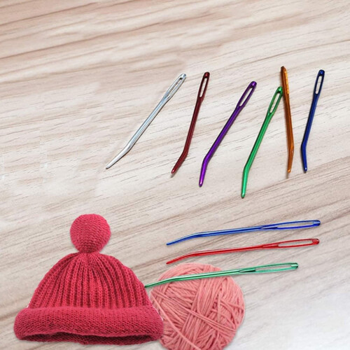12Pc Aluminum Thread Sewing Needles Large Eye Tapestry Knitting Tools 2
