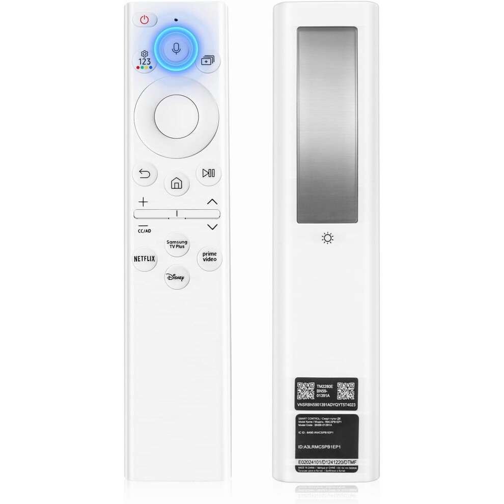 Bn59-01391A Solar Voice Remote Compatible With Samsung Frame Tv & 2021Â2023 Neo Led 4K Tvs Â Voice Search, Apps, Solar Charging, 4 Shortcut 9044386042293