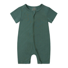 Baby Boys Girls Romper Jumpsuit Zipper Short Sleeve Sleeper Pajamas Outfit Dark Green 18-24 Months
