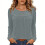 Women's Casual Pullover Top Round Neck Three-Quarter Sleeve 2