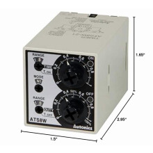 Twin Timer, 42x38x75mm, 6 Operating Modes, 0.1 Sec-10hrs Setting time, DPDT(2c) or 2 SPDT, 100-240VAC/24-240 VDC, (8 pin Socket req'd)