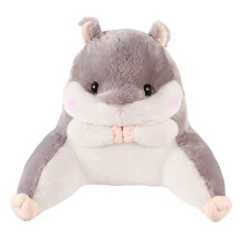 Hamster Reading Pillow - 17.7x15.75" Armchair Backrest for Kids/Adults, Soft Lumbar Support - Grey