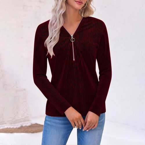 Women's Solid Long Sleeve Top Soft Casual Basic