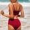 Women's High Waisted Bikini Set - Solid Colour, Tummy 5