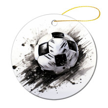 Football Ceramic Ornament Black and White Double-Sided