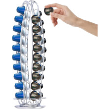 Regal Trunk Coffee Pod Holder for Counter – Nespresso-Compatible Storage Tower Stand (16"Hx4"Lx4"W)