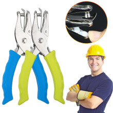 Sky Blue Punch Small Tiny Shaped Circle Metal Single Handheld Hole Paper Punch Punchers with Soft Handled for Tags Clothing