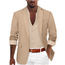 Men's Sport Coat Blazer Men's Button Notch Lapel Solid Color Suit Jacket for Autumn Winter Formal and Business Occasions