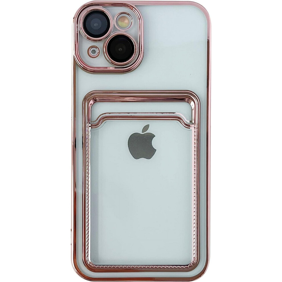 Plating Card Holder Wallet Clear Soft Compatible With Iphone Case (,Compatible With Iphone 11 Pro Max) Pink 9044386836878
