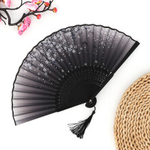 Handheld Fans Silk Folding Foldable Fans Vintage Bamboo Frames Chinese Japanese Fans for Dancing Cosplay Wedding Party Props Decoration