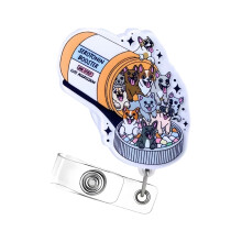 Funny Cartoon Badge Reel With Clip Closure, Cute Design For Doctors Teachers Students And Workplace Use