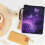 Purple galaxy butterflies polyester zipper pouch with handle 4