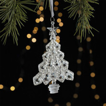 Clear Acrylic Christmas Tree Ornaments Lights, 5.7in, High Transparency, Compatible with Holiday Parties & Home Decoration