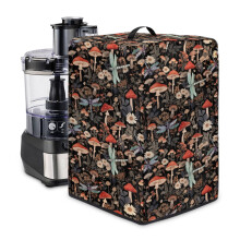 Mushroom Flower Dragonfly Print Juicer Dust Cover, Stain Resistant, 8"x8"x17", Easy Clean Appliance Cover – Compatible with Standard Juicers