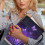 Purple galaxy butterflies polyester zipper pouch with handle 7