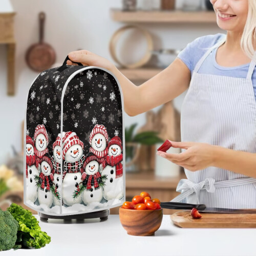 There is only one dust cover Protective Case Univesal Polyester for Kitchen Home, Snowmen 2