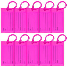 10 Pack Luggage Tags Suitcases PVC Travel Bag & Baggage ID Label Tags Travel
