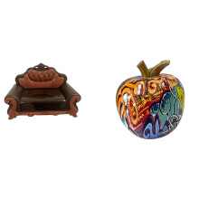Miniature Sofa & Chair DIY Accessories for Micro Landscapes – Nordic/Graffiti/ Fruit Figurines, Compatible with Dollhouses