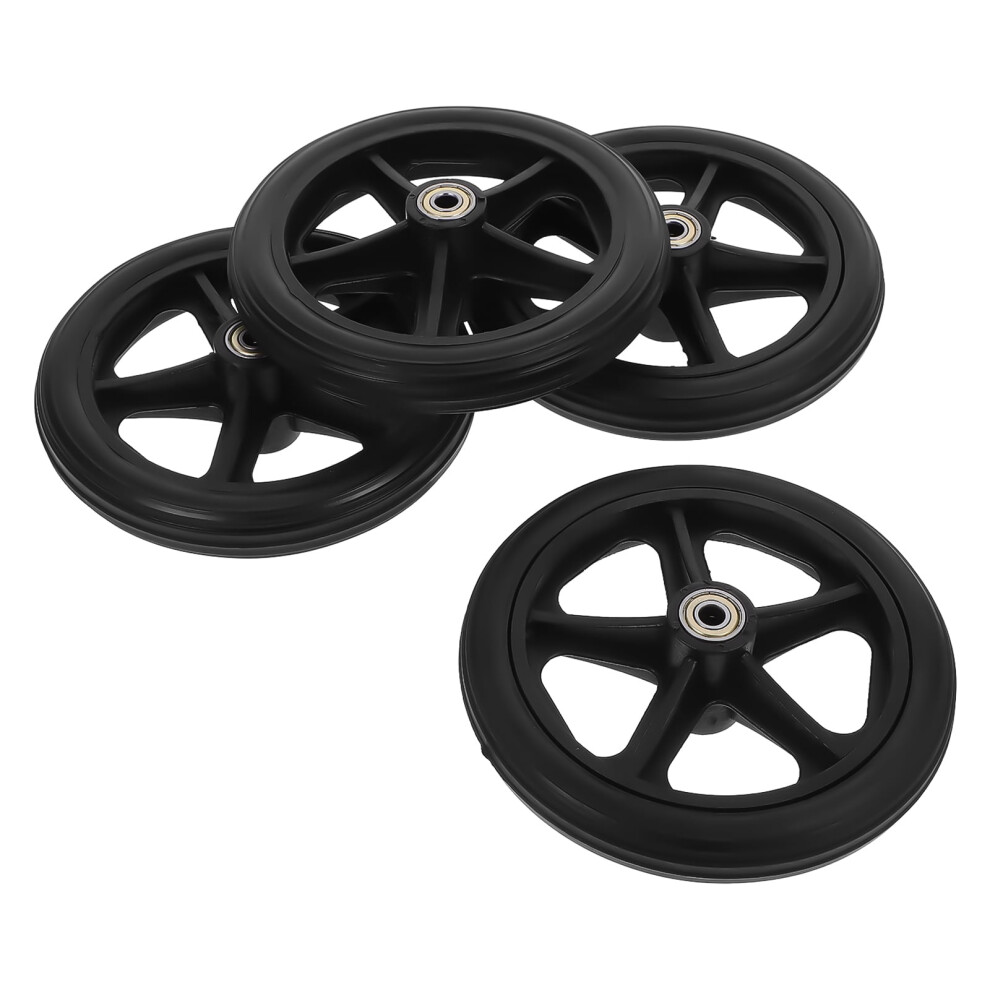 Topbathy heavy duty wheelchair front wheels Wheelchair Front Wheel Black Load-bearing 4Pcs Outdoor Use