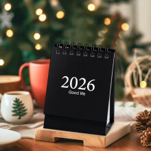 2026 Mini Desk Calendar - Compact Desktop Paper Calendar, Decorative Office Home Tabletop Ornament ( Black )