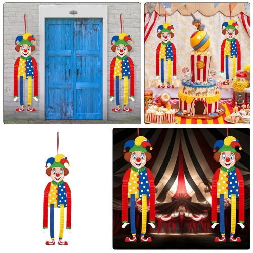 Circus Masks Hanging Clown Decor Assorted Color 2Pcs 2