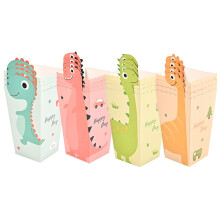 High Quality Popcorn Box, Paper Box, Paper Bags, Party Tableware, Reusable 12pcs 20141.2cm, 4 Types, Cute Dinosaur Theme, Movie Night Snack Boxes