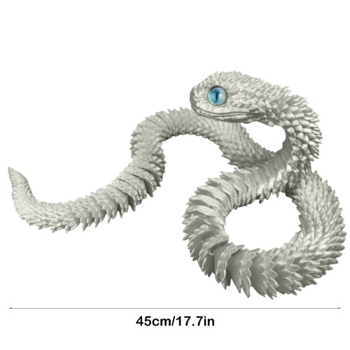 Three Dimensional Printed Snake Hand Toy with Fully Movable Joints Realistic Plastic Decorative Figurine 2