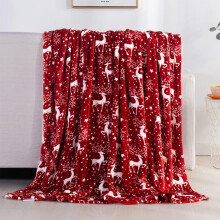 AuroraX Indoor Decorations Personalized Christmas Throw Blankets, Soft Red Decorative Throw Blankets, Home Bedroom Living Room Decor