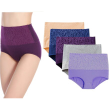 5-Pack Women's High Waist Tummy Control Panties Cotton Underwear No Muffin Top