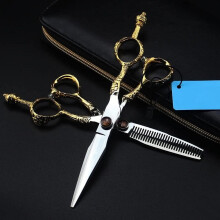 6" Professional Hair Cutting Scissors, Japan 440C Steel, 9Cr Gold Crown, Thinning & Barber Scissors